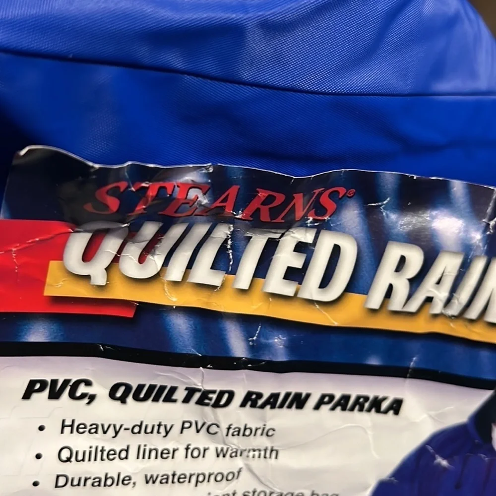 Stearn’s Men’s Quilted Rain Parka Royal Blue XL